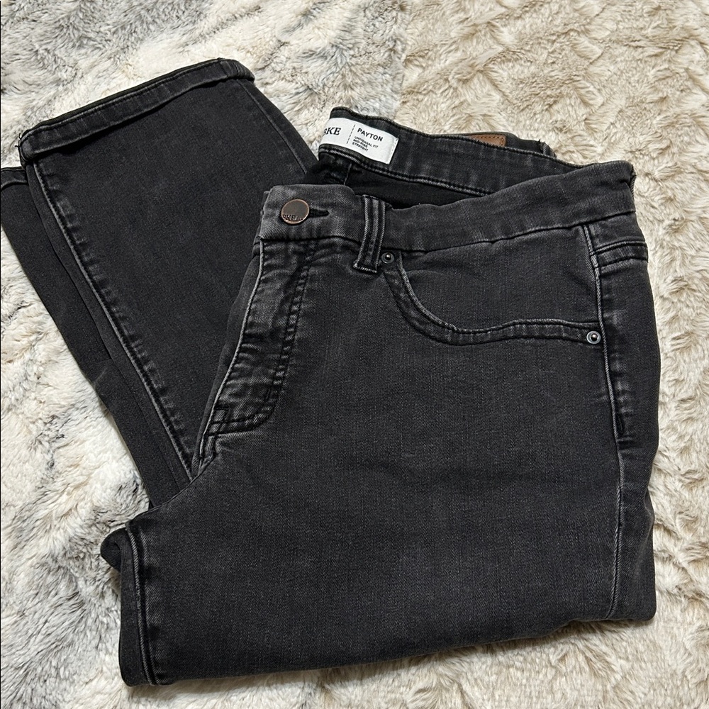 Buckle BKE Payton Straight Leg Jeans with Mid Rise Fit Black 31 regular